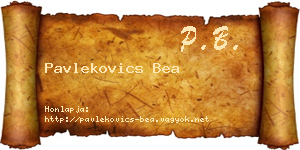 Pavlekovics Bea névjegykártya